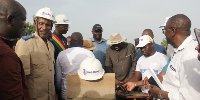 DWS project, laying of the first stone in the town of BOUGOUNI